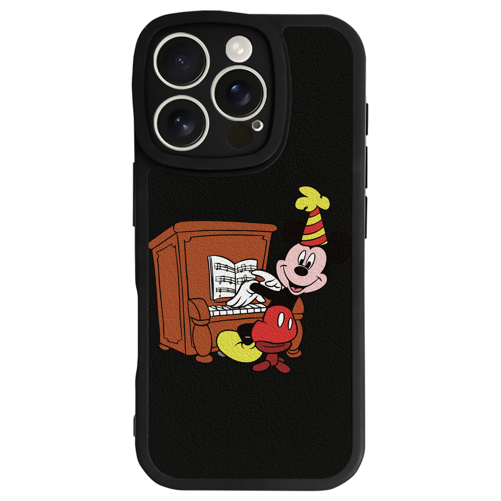 （画像用） ミッキーマウス Mickey Mouse 【iPhone 16シリーズ対応】シリコンスマホケース（レザー調） 材質：シリコン